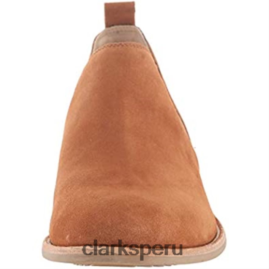 Bota de moda Clarks Edenvale Page de ante color tostado oscuro para mujer mujer Clarks 40N4LX1171 gamuza bronceada oscura