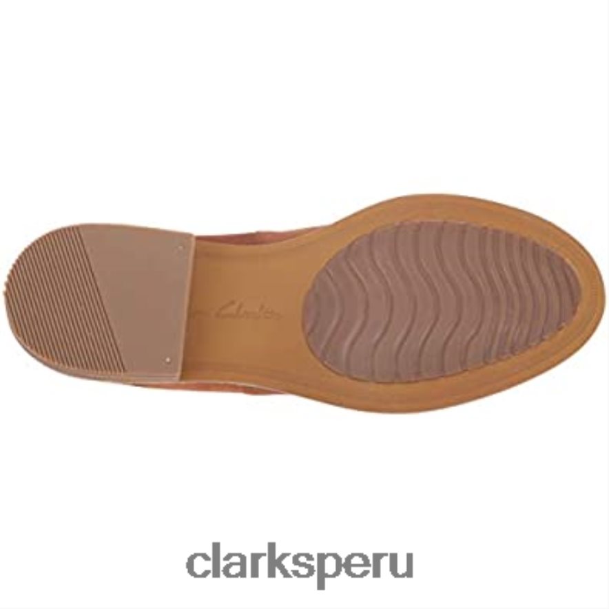 Bota de moda Clarks Edenvale Page de ante color tostado oscuro para mujer mujer Clarks 40N4LX1171 gamuza bronceada oscura