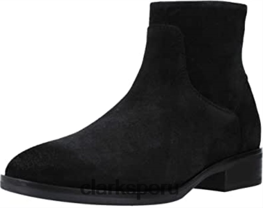 Bota de moda Clarks Pure Rosa de ante negro para mujer mujer Clarks 40N4LX105 ante negro