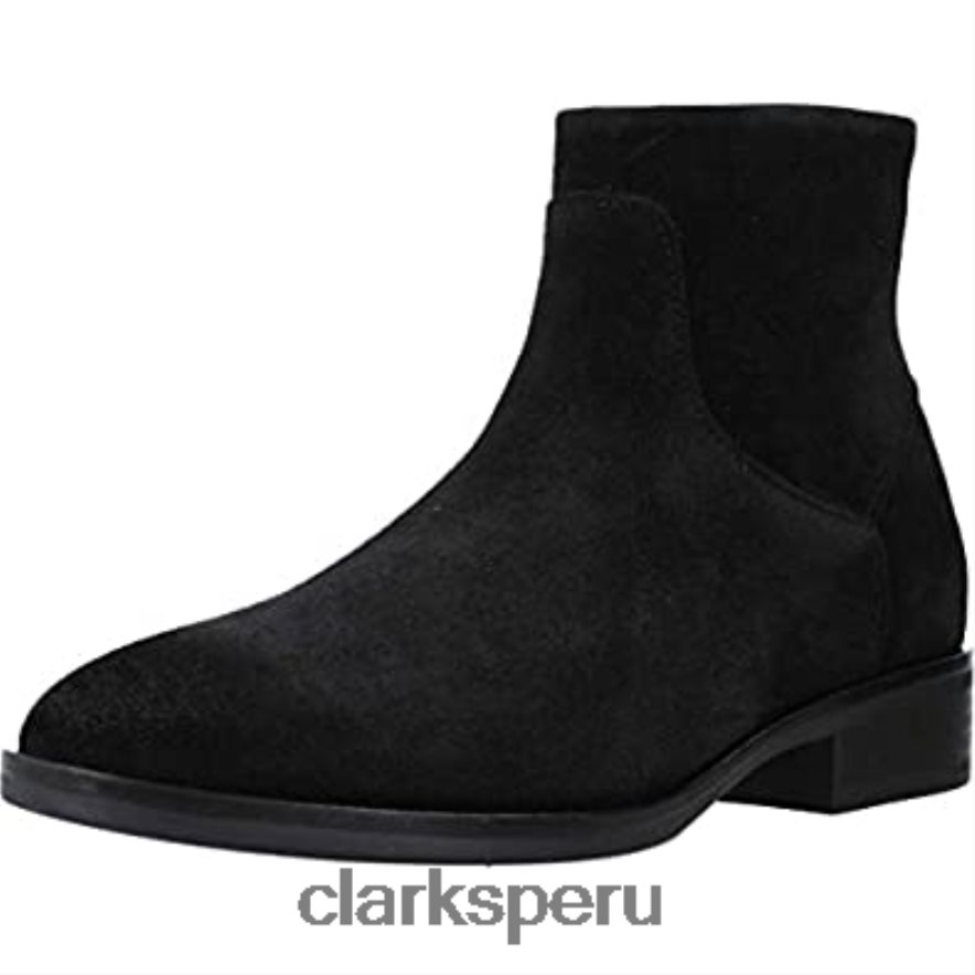 Bota de moda Clarks Pure Rosa de ante negro para mujer mujer Clarks 40N4LX105 ante negro