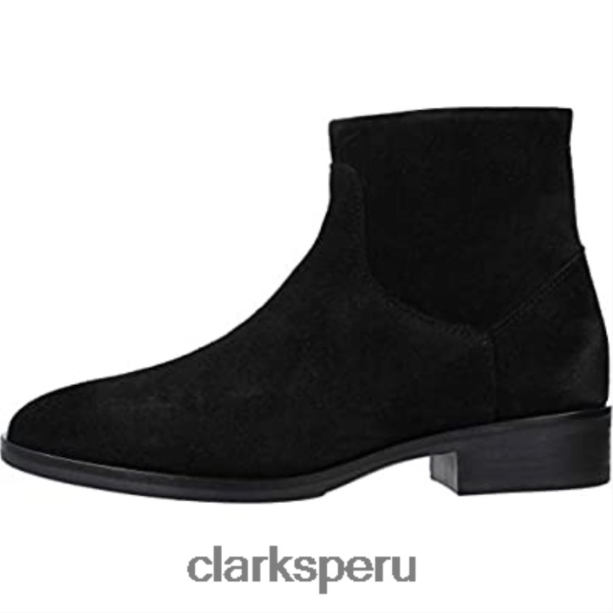 Bota de moda Clarks Pure Rosa de ante negro para mujer mujer Clarks 40N4LX105 ante negro