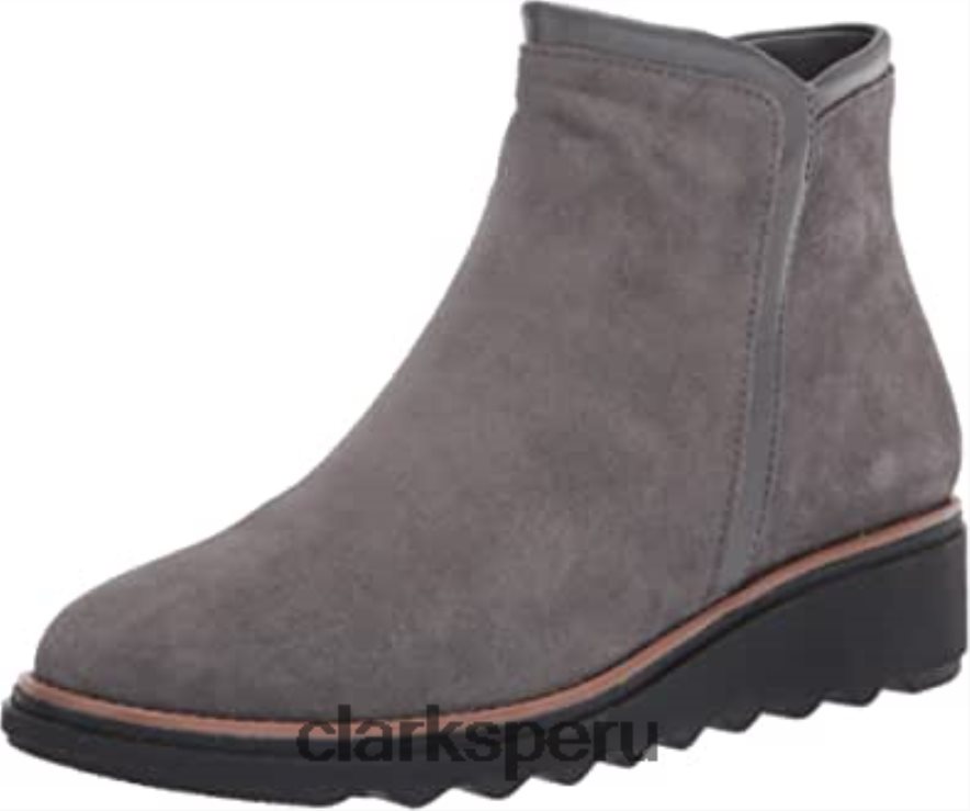 Bota de moda Clarks Sharon Heights de gamuza gris para mujer mujer Clarks 40N4LX2499