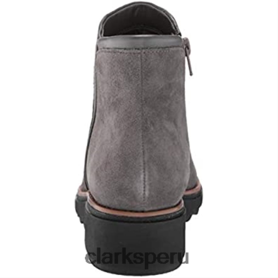 Bota de moda Clarks Sharon Heights de gamuza gris para mujer mujer Clarks 40N4LX2499