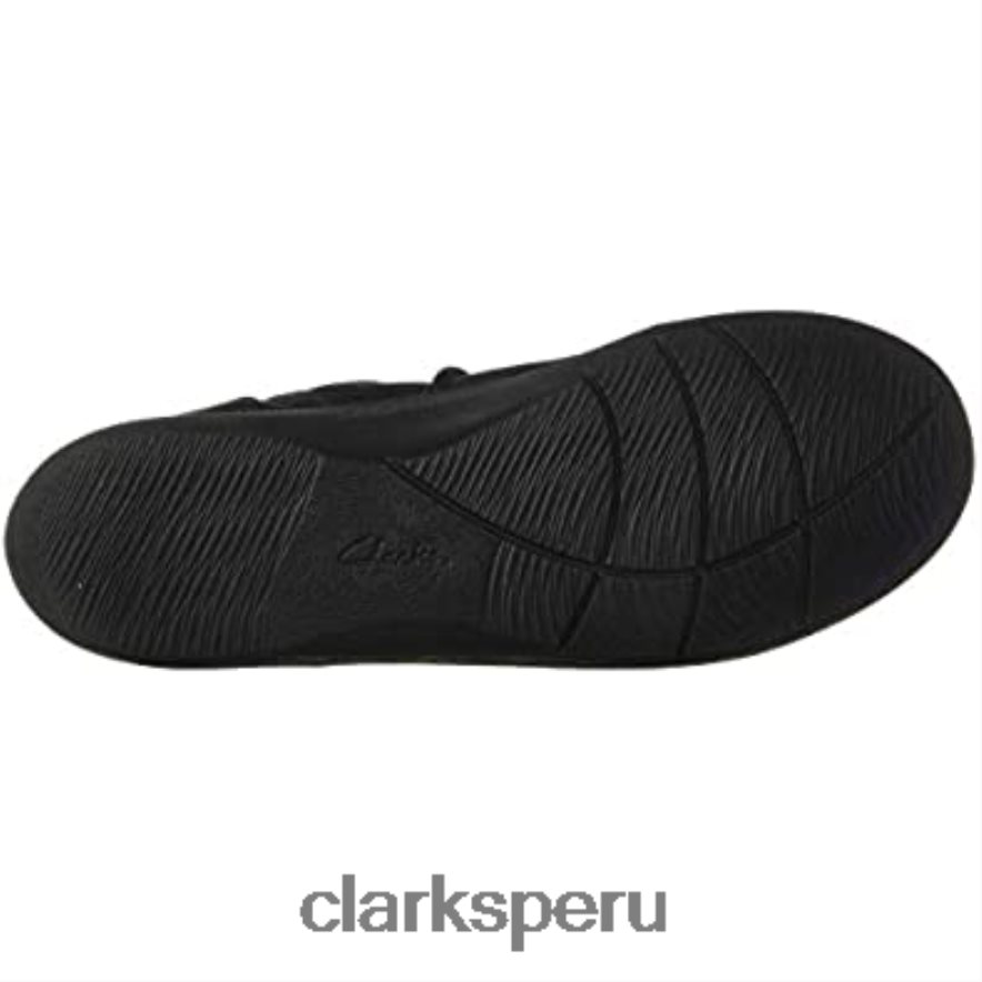 Bota de moda clarks sillian tana de nobuk sintético negro para mujer mujer Clarks 40N4LX2419 nubuck sintético negro