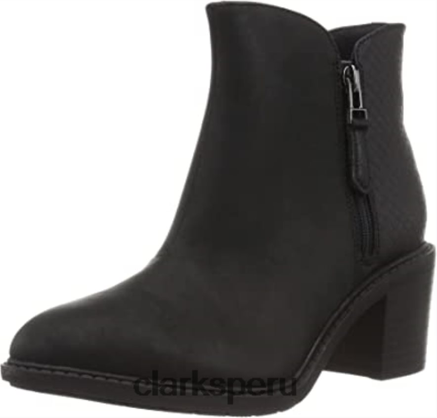 Bota de moda con cremallera Scene para mujer, combinación negra, Clarks mujer Clarks 40N4LX2726 combinación negra