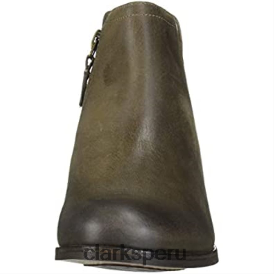 Botas de moda Clarks Olive Leather Maypearl Ramie para mujer mujer Clarks 40N4LX2481 cuero oliva