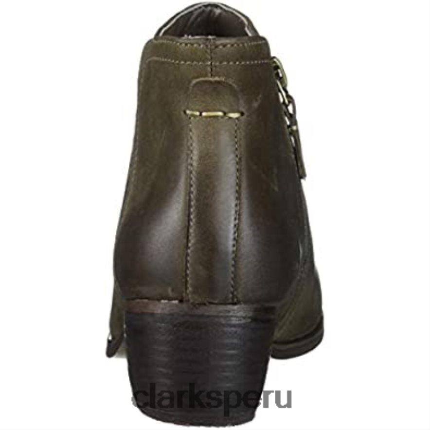 Botas de moda Clarks Olive Leather Maypearl Ramie para mujer mujer Clarks 40N4LX2481 cuero oliva