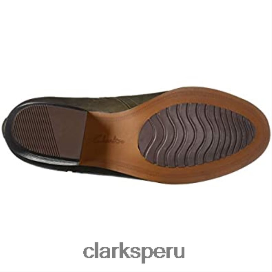 Botas de moda Clarks Olive Leather Maypearl Ramie para mujer mujer Clarks 40N4LX2481 cuero oliva