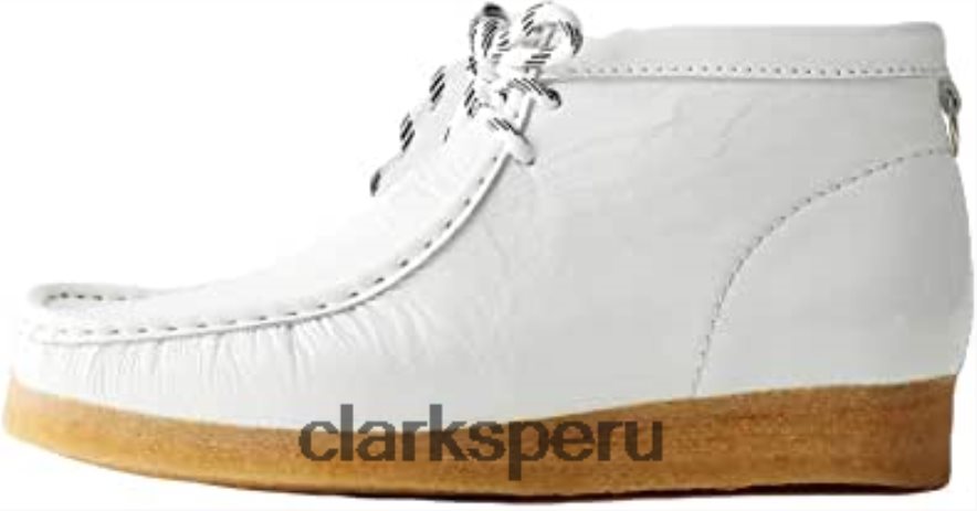 Bota clarks originals wallabee para mujer charol blanco mujer Clarks 40N4LX66 patente blanca