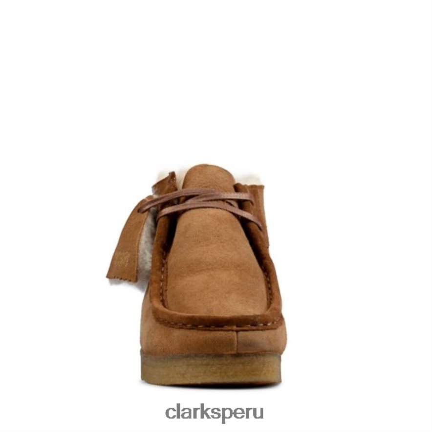 Bota clarks wallabee de cuero con forro cálido color canela mujer Clarks 40N4LX6187 cuero canela con forro cálido