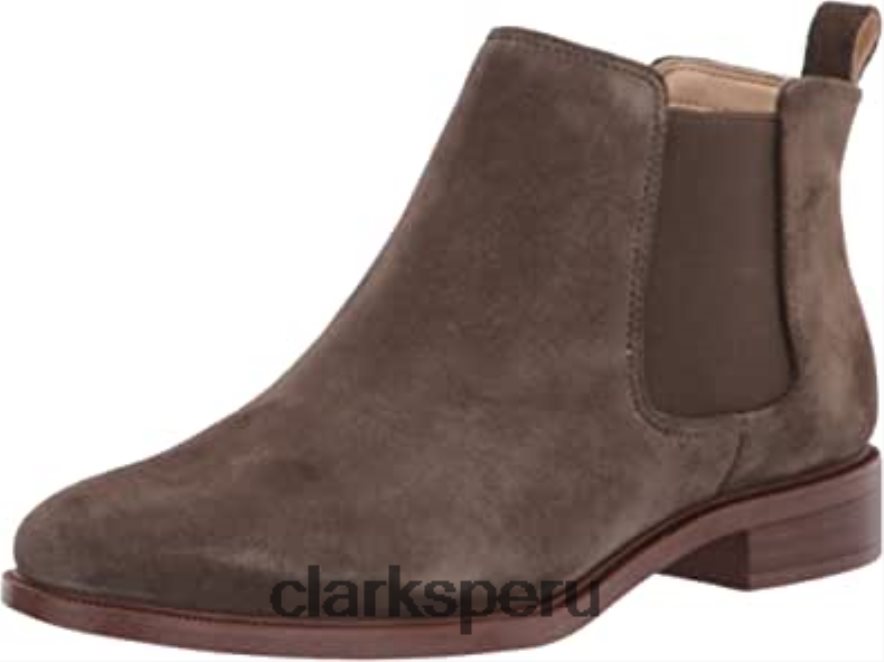 Bota Chelsea Clarks Taylor Shine de ante color oliva oscuro para mujer mujer Clarks 40N4LX1320 ante oliva oscuro