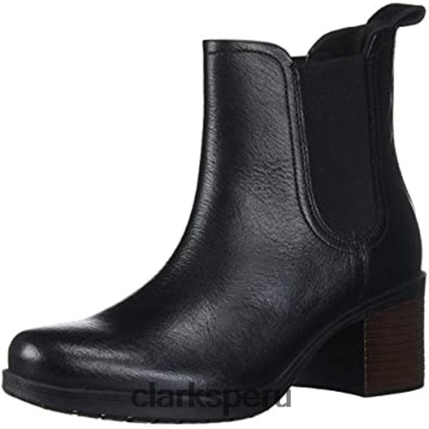 Botas chelsea clarks hollis sun de mujer de cuero negro mujer Clarks 40N4LX2546 cuero negro