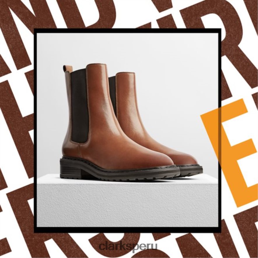 clarks cuero tostado oscuro tilham chelsea cuero tostado oscuro mujer Clarks 40N4LX5305 cuero bronceado oscuro