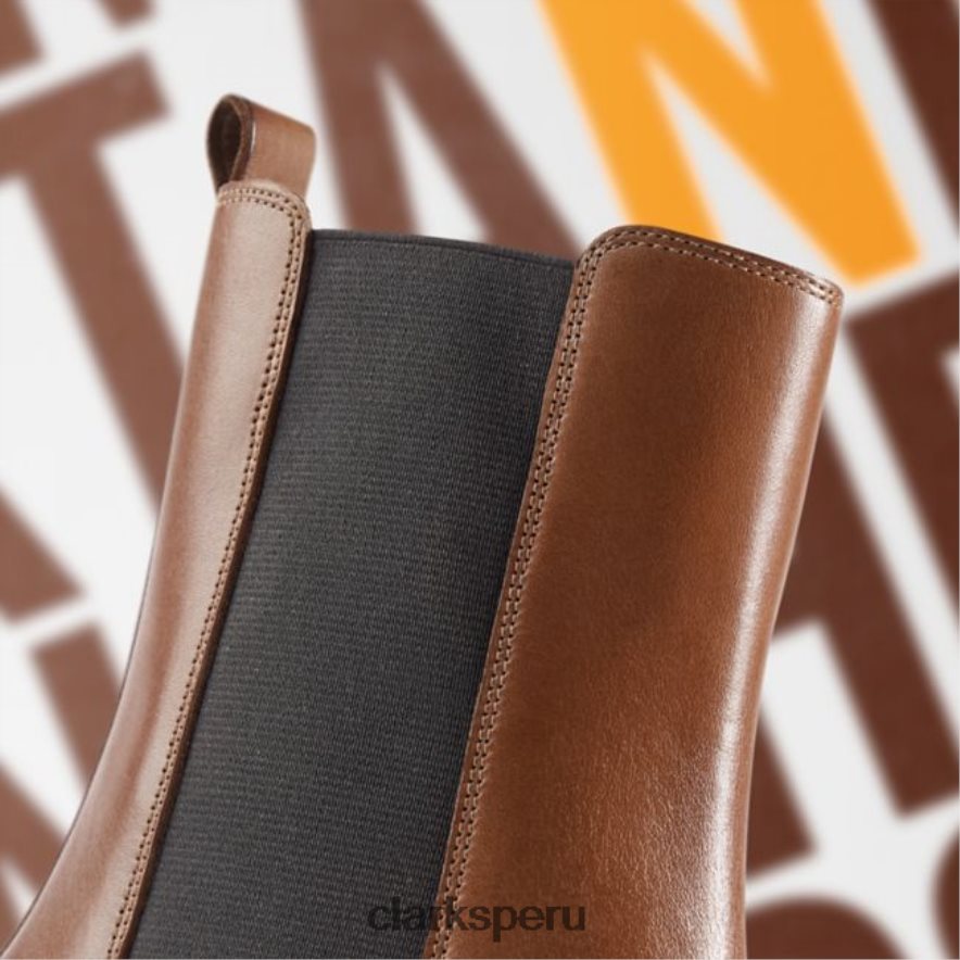 clarks cuero tostado oscuro tilham chelsea cuero tostado oscuro mujer Clarks 40N4LX5305 cuero bronceado oscuro