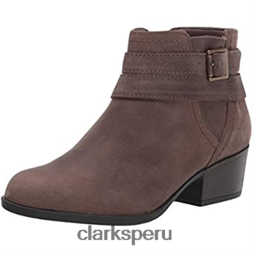 Botín clarks adreena show de mujer de piel color topo oscuro mujer Clarks 40N4LX2874 cuero color topo oscuro