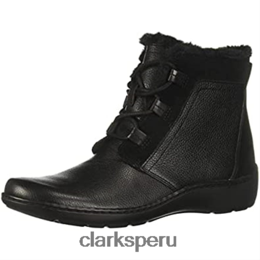 Botín clarks cora chai de piel negro para mujer mujer Clarks 40N4LX2505 cuero negro