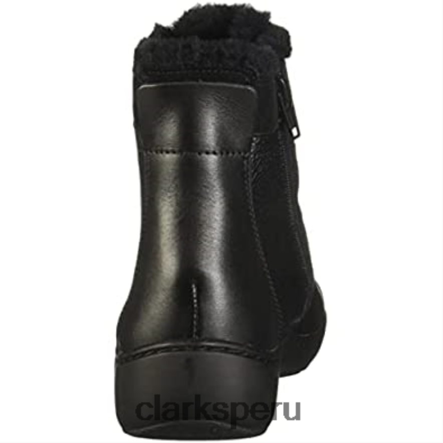 Botín clarks cora chai de piel negro para mujer mujer Clarks 40N4LX2505 cuero negro
