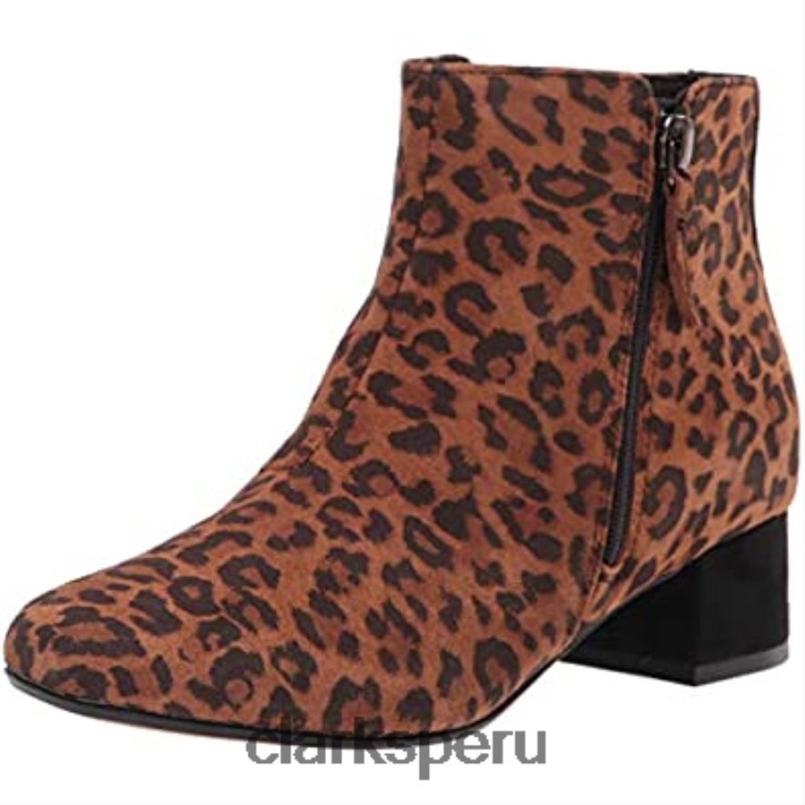 Botín clarks marilyn beth de ante de leopardo tostado oscuro para mujer mujer Clarks 40N4LX1728 ante de leopardo tostado oscuro