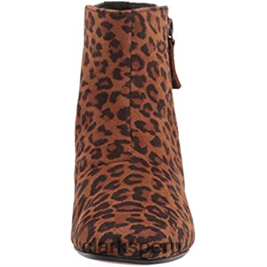 Botín clarks marilyn beth de ante de leopardo tostado oscuro para mujer mujer Clarks 40N4LX1728 ante de leopardo tostado oscuro
