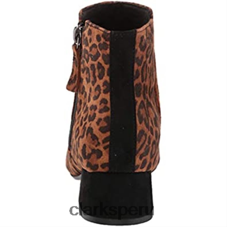 Botín clarks marilyn beth de ante de leopardo tostado oscuro para mujer mujer Clarks 40N4LX1728 ante de leopardo tostado oscuro