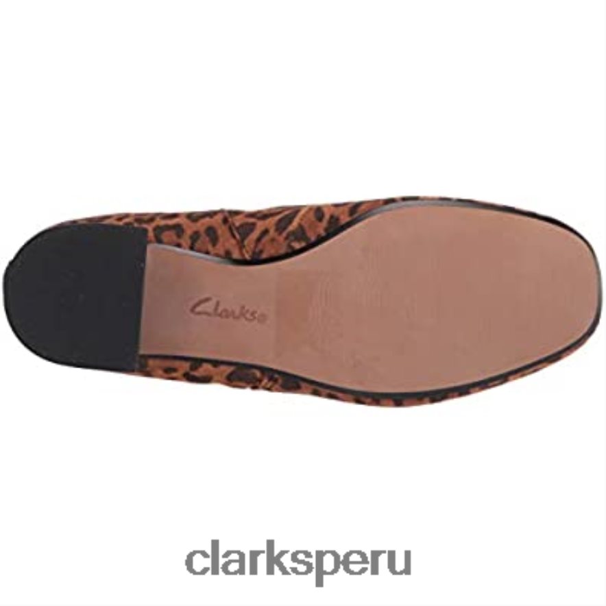 Botín clarks marilyn beth de ante de leopardo tostado oscuro para mujer mujer Clarks 40N4LX1728 ante de leopardo tostado oscuro