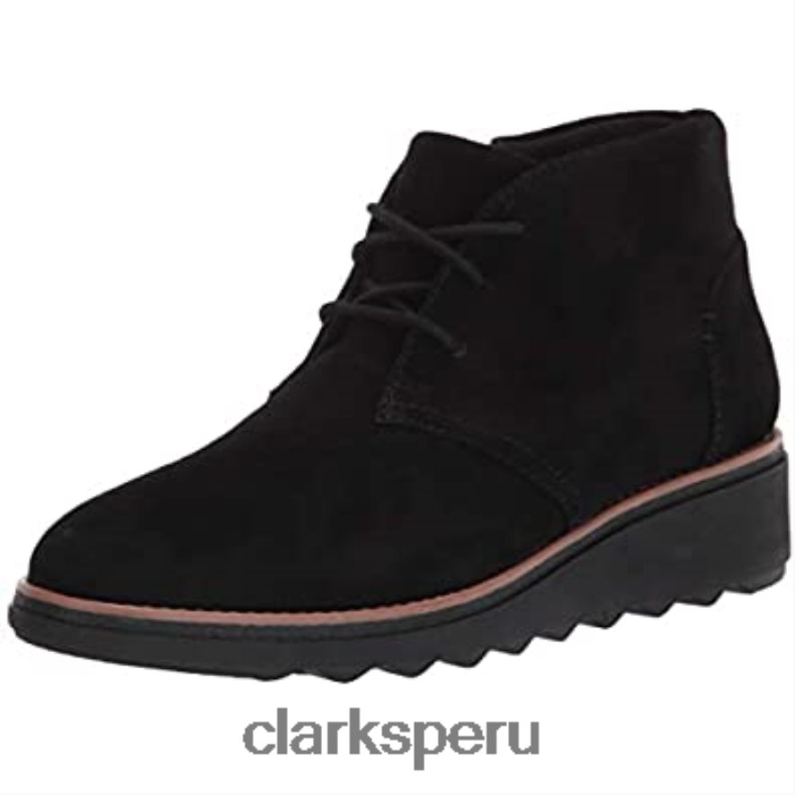 Botín clarks sharon hop mujer ante negro mujer Clarks 40N4LX690 ante negro