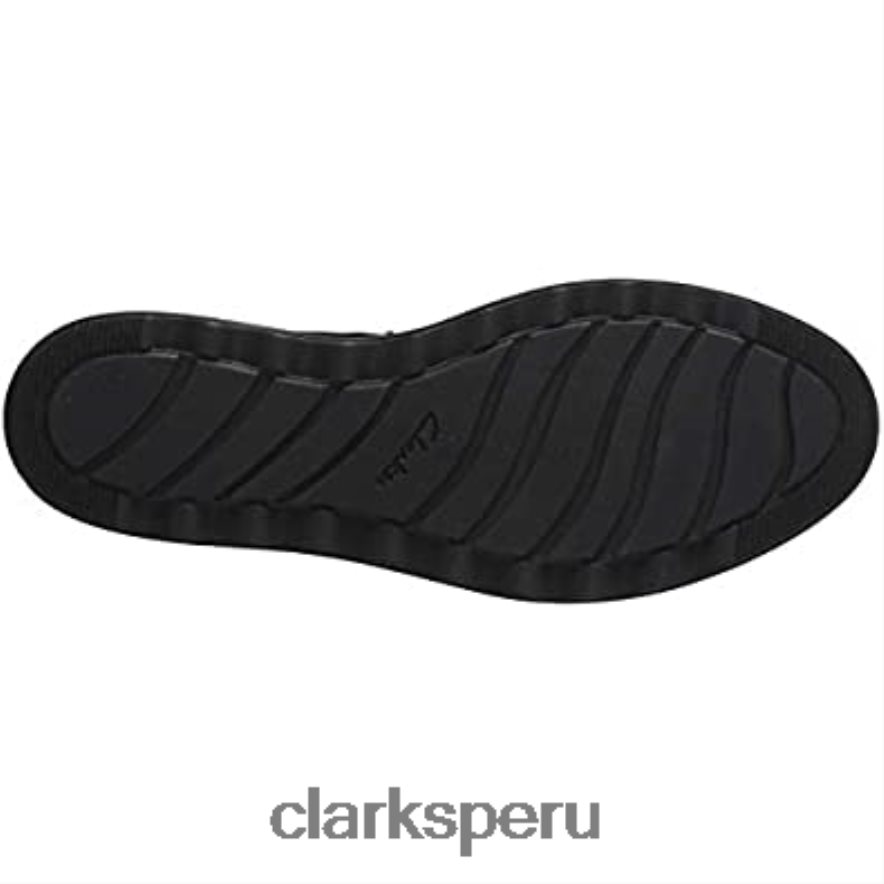 Botín clarks sharon salon de ante negro con ribete tostado oscuro para mujer mujer Clarks 40N4LX1523 gamuza negra con ribete tostado oscuro