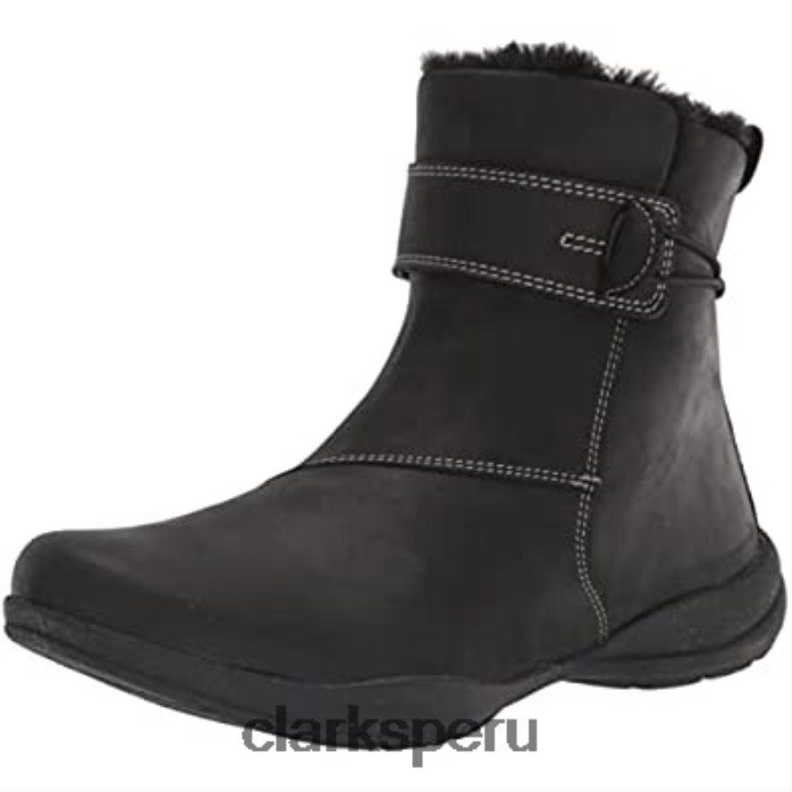 Bota roseville mujer piel negra botines clarks impermeables con forro cálido mujer Clarks 40N4LX2740 cuero negro