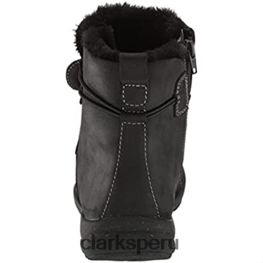 Bota roseville mujer piel negra botines clarks impermeables con forro cálido mujer Clarks 40N4LX2740 cuero negro