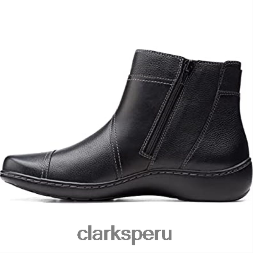 Botines clarks mujer cora tropic piel metalizada negro piel mujer Clarks 40N4LX1682 cuero negro