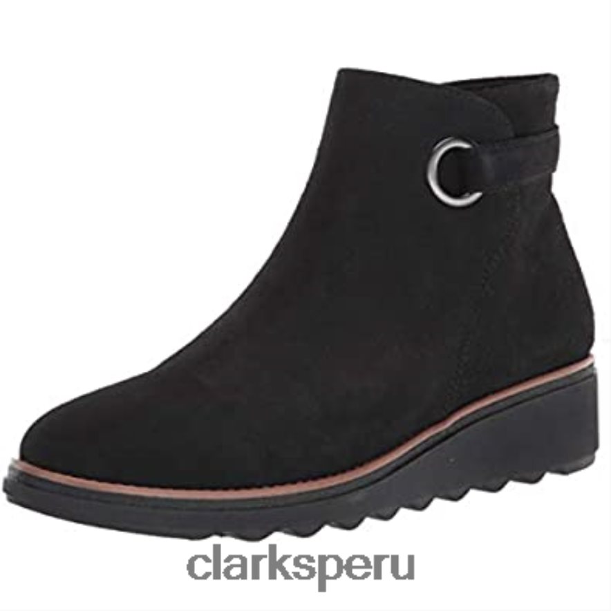 botines sharon spring para mujer clarks ante negro con ribete tostado oscuro mujer Clarks 40N4LX1911 gamuza negra con ribete tostado oscuro