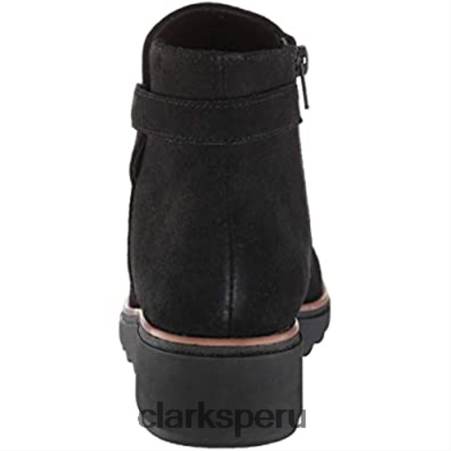 botines sharon spring para mujer clarks ante negro con ribete tostado oscuro mujer Clarks 40N4LX1911 gamuza negra con ribete tostado oscuro