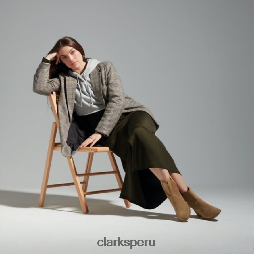 clarks memi mid tan ante marrón mujer Clarks 40N4LX6440 gamuza color canela