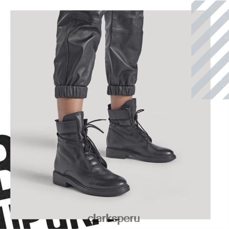 cuero negro clarks rixle encaje cuero negro mujer Clarks 40N4LX5259 cuero negro