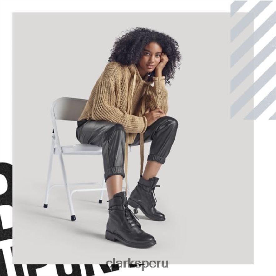 cuero negro clarks rixle encaje cuero negro mujer Clarks 40N4LX5259 cuero negro