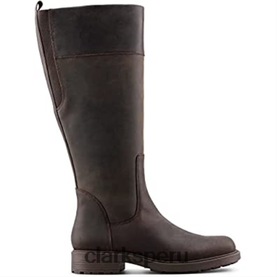 Botas hasta la rodilla de mujer con forro cálido orinoco2 hi marrón oscuro de Clarks mujer Clarks 40N4LX489 marron oscuro