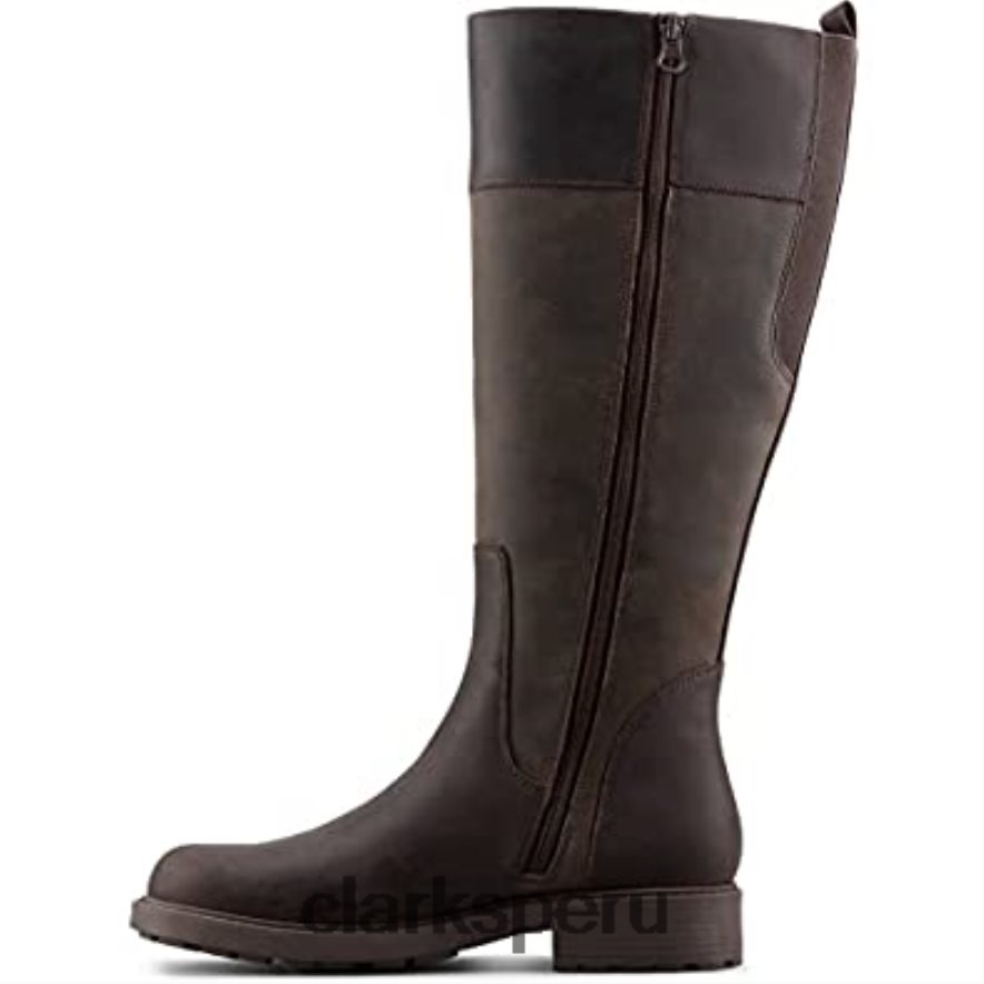 Botas hasta la rodilla de mujer con forro cálido orinoco2 hi marrón oscuro de Clarks mujer Clarks 40N4LX489 marron oscuro