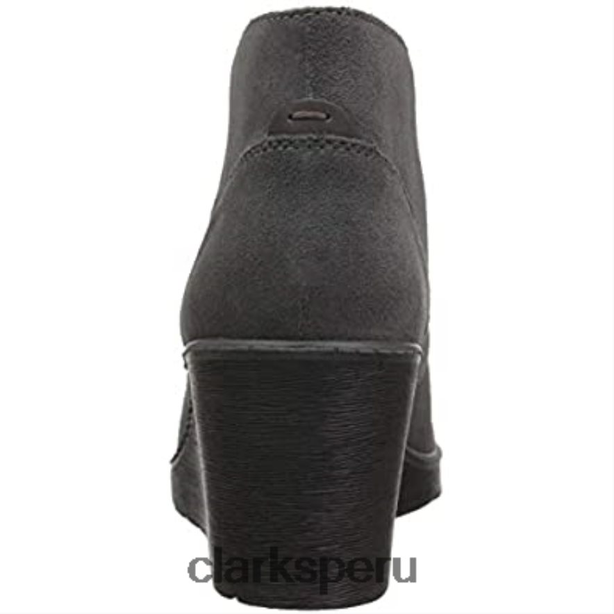 Botas de combate Clarks Hazen Charm de ante gris para mujer mujer Clarks 40N4LX1561 gamuza gris