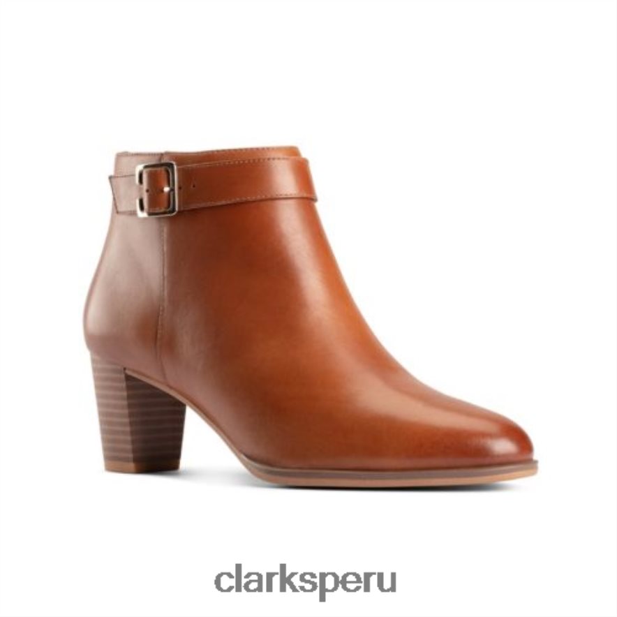 bota kayl60 clarks cuero tostado oscuro mujer Clarks 40N4LX4110 cuero bronceado oscuro