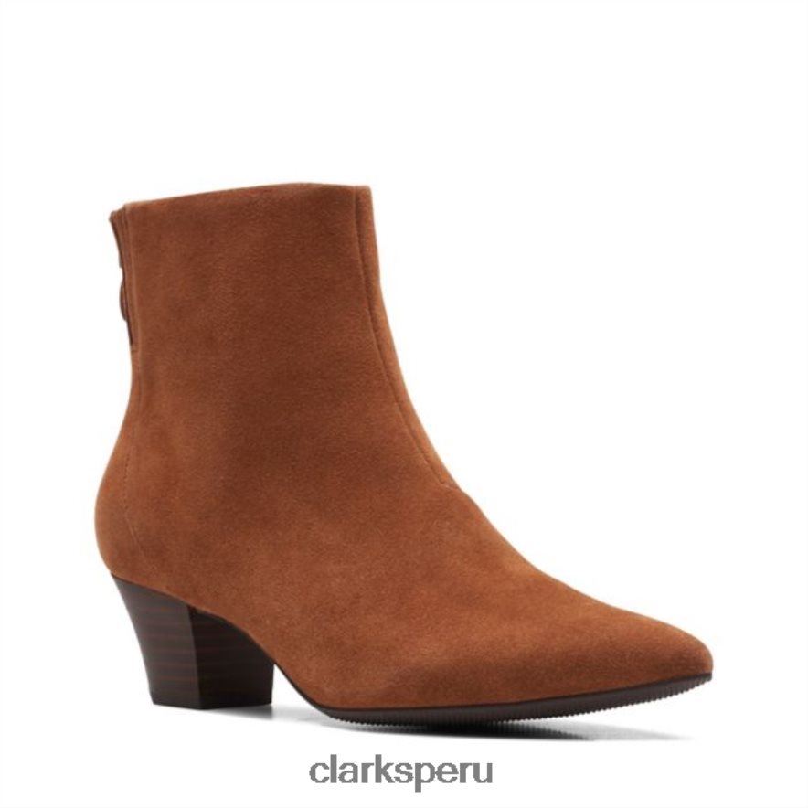bota teresa ante tostado oscuro clarks ante tostado oscuro mujer Clarks 40N4LX6005 gamuza bronceada oscura