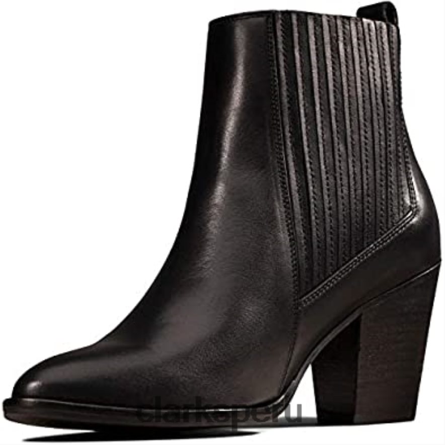 botas clarks west lo de cuero negro para mujer mujer Clarks 40N4LX2491 cuero negro