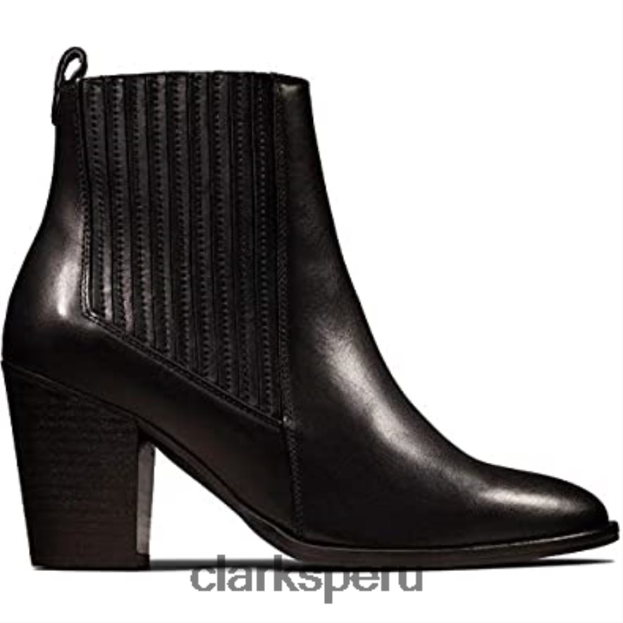 botas clarks west lo de cuero negro para mujer mujer Clarks 40N4LX2491 cuero negro