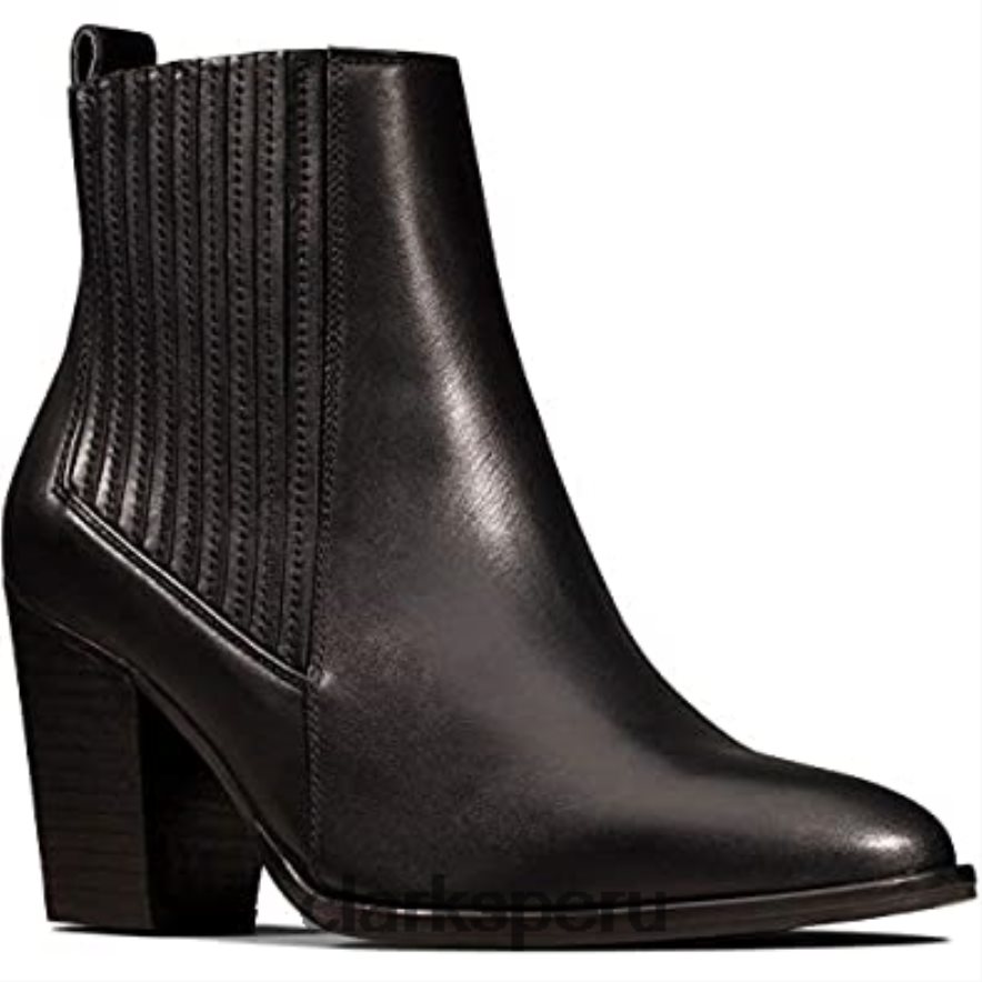botas clarks west lo de cuero negro para mujer mujer Clarks 40N4LX2491 cuero negro