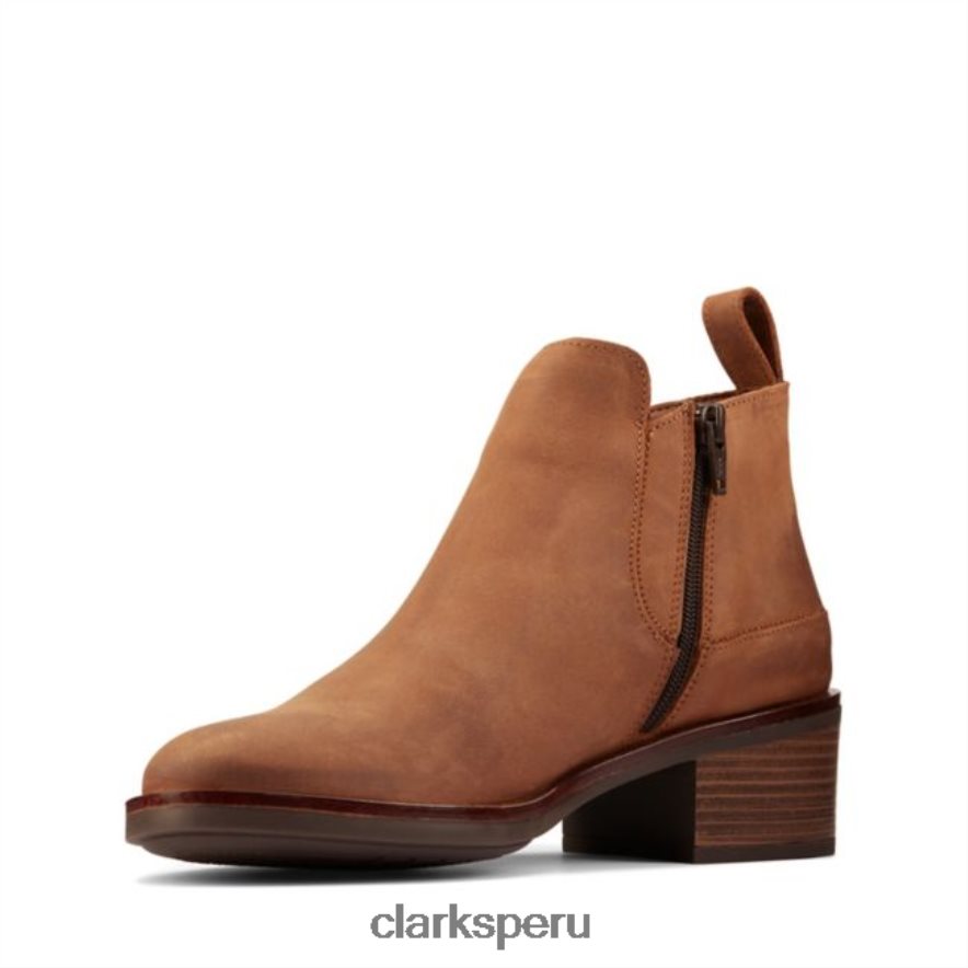 clarks memi zip cuero tostado oscuro cuero tostado oscuro mujer Clarks 40N4LX5314 cuero bronceado oscuro