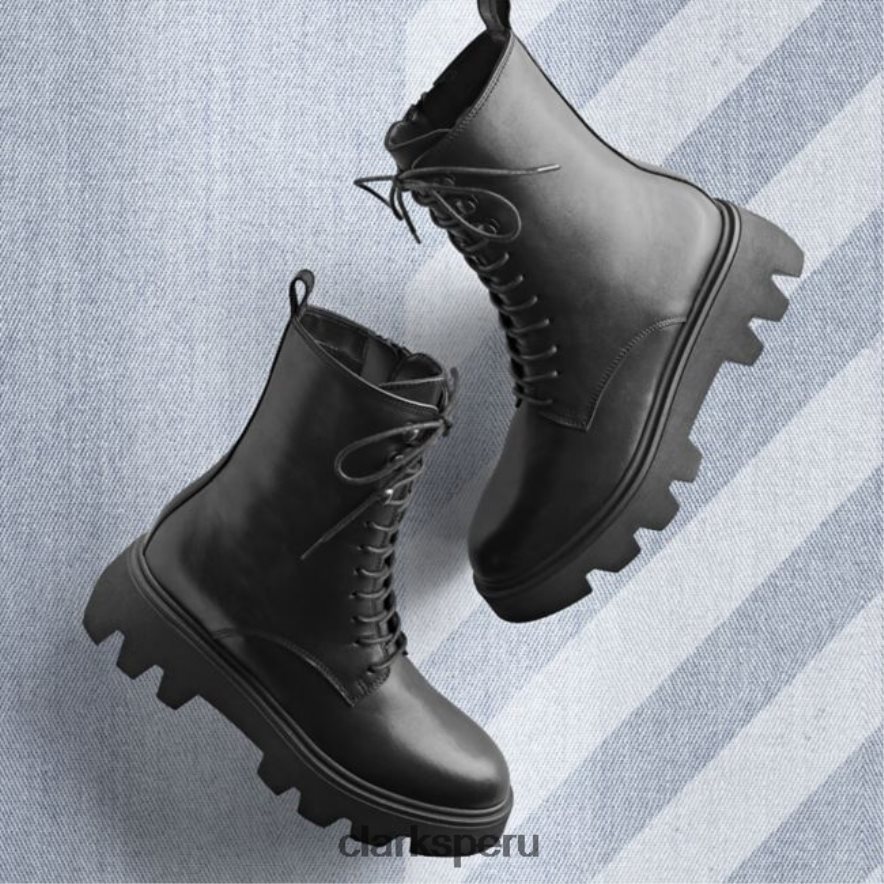 motivo de cuero negro 20 encaje clarks de cuero negro mujer Clarks 40N4LX5260 cuero negro