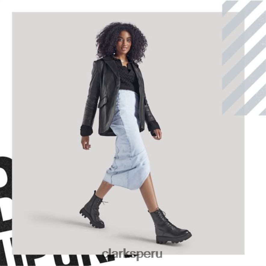 motivo de cuero negro 20 encaje clarks de cuero negro mujer Clarks 40N4LX5260 cuero negro