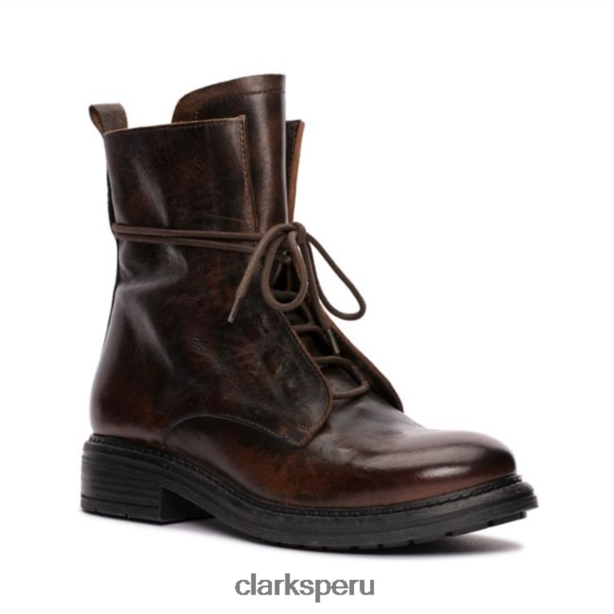 rixle encaje cuero marrón oscuro clarks cuero marrón oscuro mujer Clarks 40N4LX5271 cuero marrón oscuro