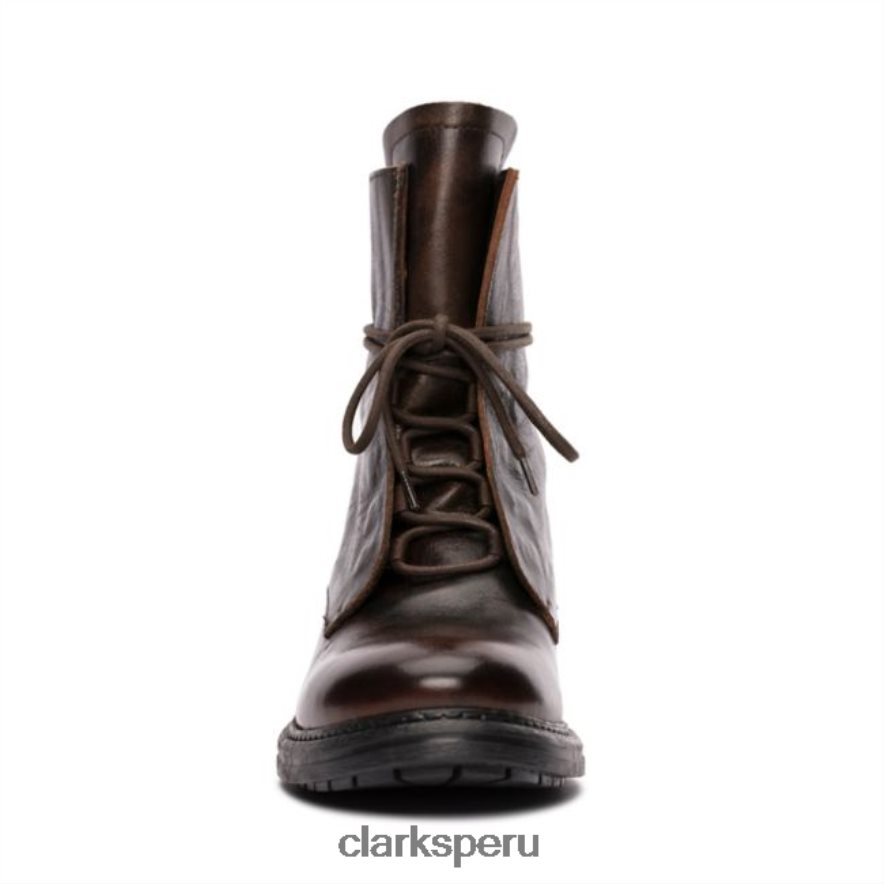 rixle encaje cuero marrón oscuro clarks cuero marrón oscuro mujer Clarks 40N4LX5271 cuero marrón oscuro