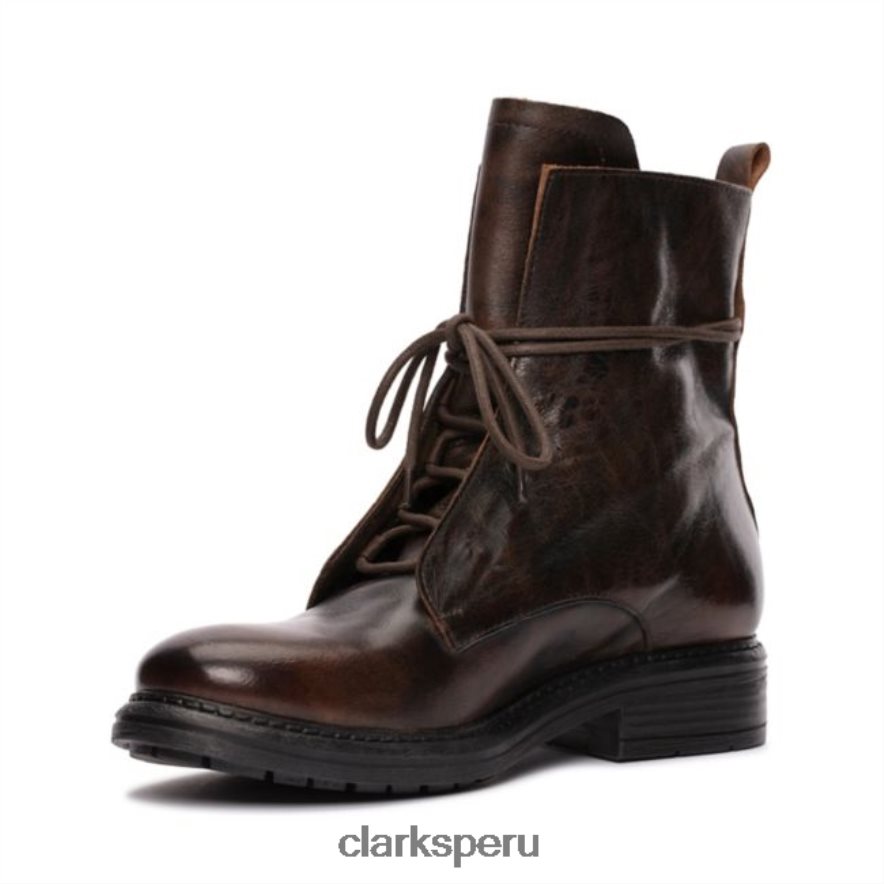 rixle encaje cuero marrón oscuro clarks cuero marrón oscuro mujer Clarks 40N4LX5271 cuero marrón oscuro