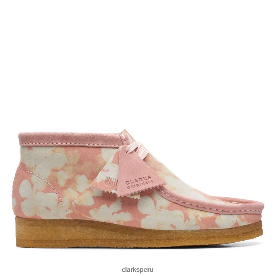 bota clarks wallabee rosa floral mujer Clarks 40N4LX3283 flores rosadas
